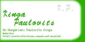 kinga paulovits business card